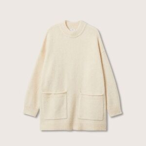 Mango oversized knit sweater cream size S NWT